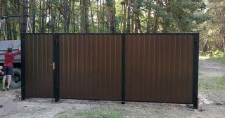 Купить распашные ворота из профнастила Минеральные Воды, цена от 2716 руб.